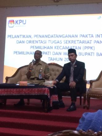 Pelantikan dan Penandatanganan Pakta Integritas Sekretariat Panitia PPK Dalam PILKADA Bantul 2020